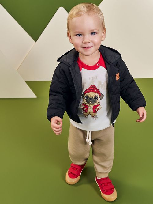 Camiseta Manga Longa Bebê Menino PUG Divertto