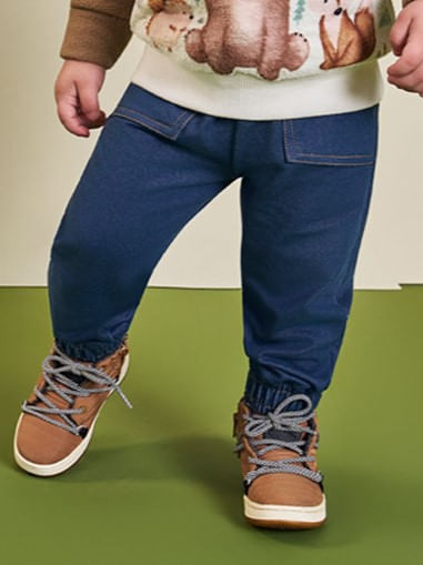 Calça Jogger Bebê Menino Denim Divertto