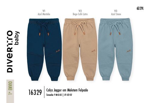 Calça Jogger Bebê Menino Peluciada Divertto