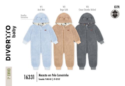 Macacão Bebê Menino Teddy Divertto