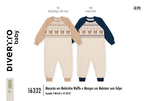 Macacão Bebê Menino Ursinhos Divertto