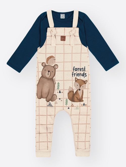 Conjunto Bebê Menino Quadriculado Forest Divertto