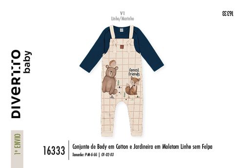 Conjunto Bebê Menino Quadriculado Forest Divertto
