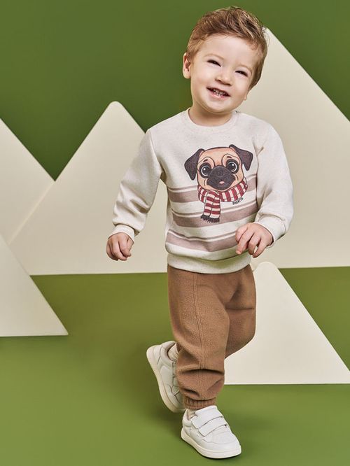 Conjunto Bebê Menino Pug de Cachecol Divertto