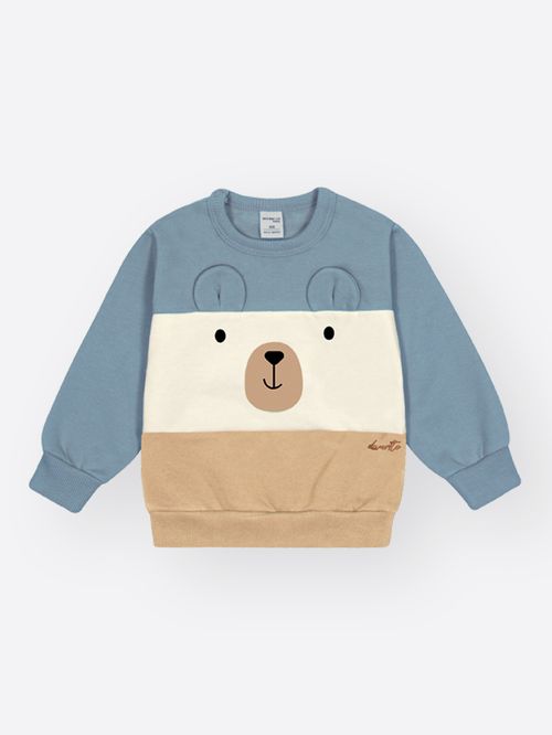 Conjunto Infantil Ursinho em Moletom Felpado – Look de Inverno Quentinho e Confortável