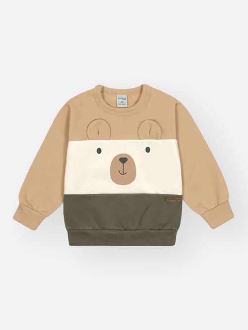 Conjunto Infantil Ursinho em Moletom Felpado – Look de Inverno Quentinho e Confortável