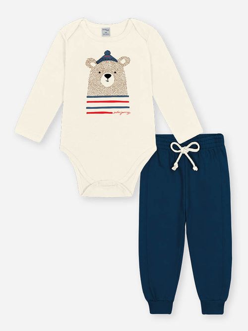 Conjunto Bebê Menino Ursinho de Touca Divertto