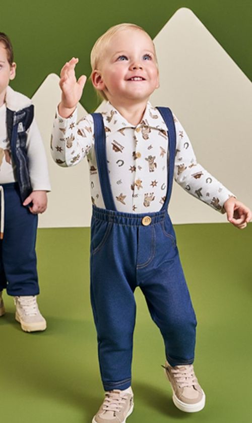 Conjunto com Suspensório Bebê Menino Rodeio Divertto