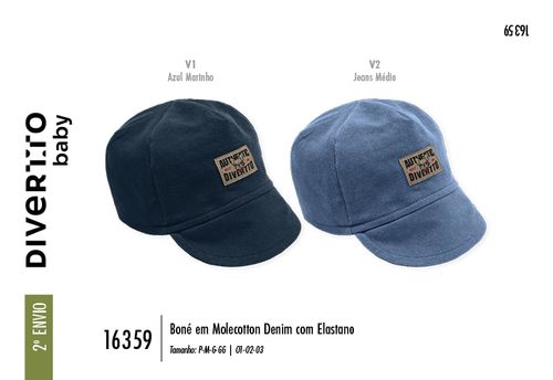 Boné Bebê Menino Denim Divertto