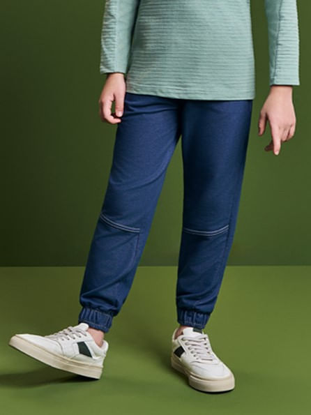 Calça Jogger Infantil Menino em Denim com Elastano Divertto