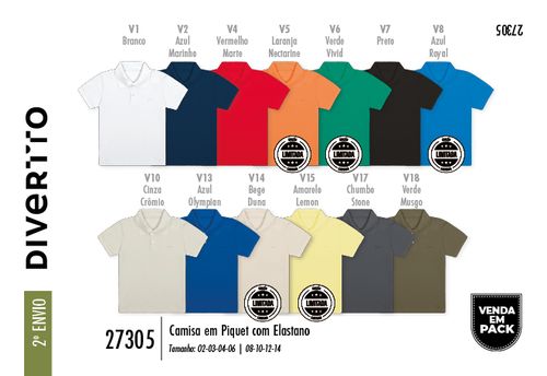Camisa Polo Piquet Infantil Menino Divertto