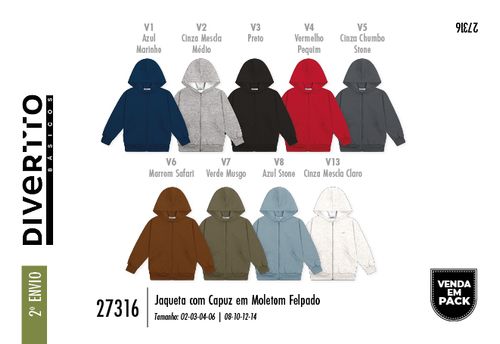 Jaqueta Peluciada com Capuz Infantil Menino Divertto