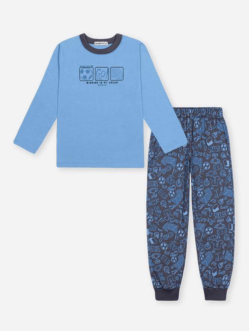 Pijama de Inverno Infantil Menino Futebol Divertto