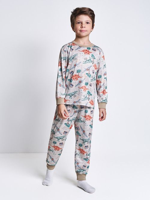 Pijama de Inverno Infantil Menino Dino World Divertto
