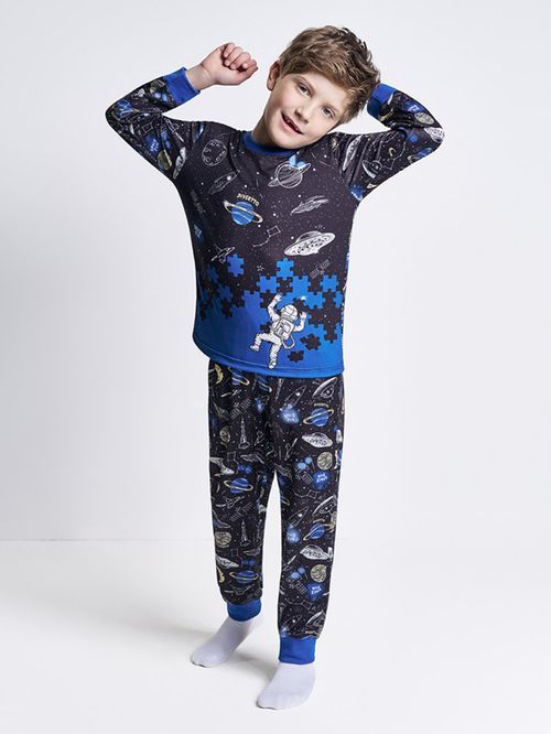 Pijama de Inverno Infantil Menino Sistema Solar Divertto