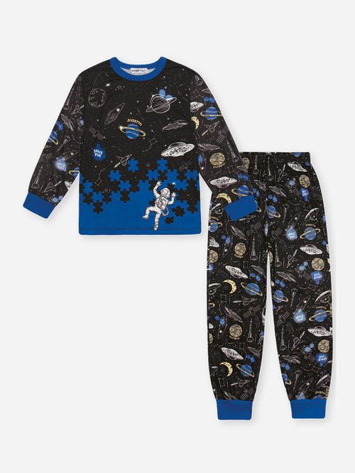 Pijama de Inverno Infantil Menino Sistema Solar Divertto