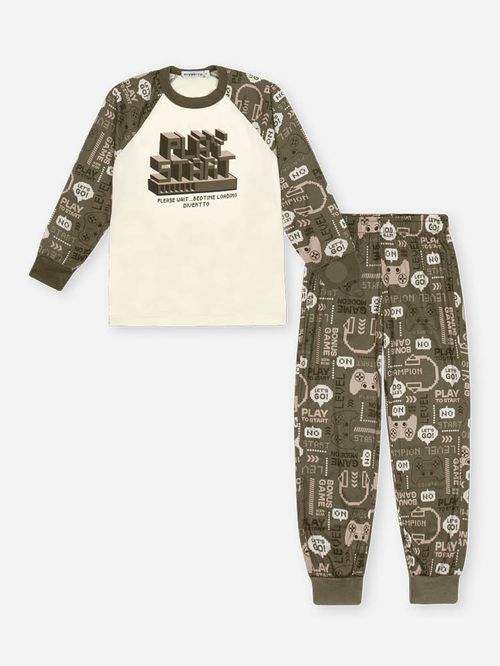 Pijama de Inverno Infantil Menino Play to Start Divertto