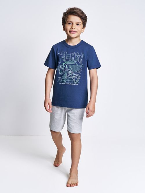 Pijama de Verão Infantil Menino Vídeo Game Divertto