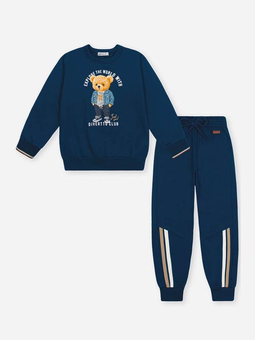 Conjunto Infantil Moletom com Estampa Ursinho – Look de Inverno Quentinho e Confortável
