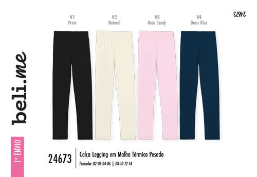 Calça Legging Malha Térmica Pesada Infantil Menina Beli.me