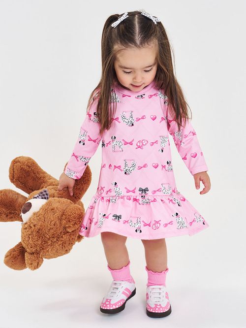 Vestido Felpado Bebê Menina Cute Print Beli.me