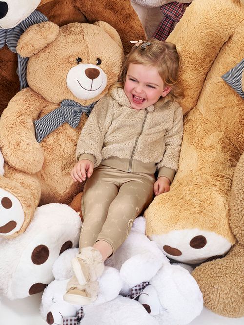 Conjunto Infantil Menina Teddy com Orelha Urso 3D Beli.me