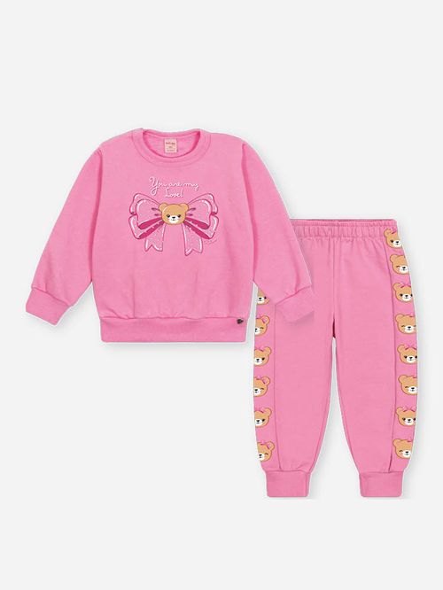 Conjunto Felpado Bebê Menina Ursa You Are My Love Beli.me