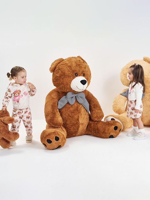 Conjunto Moletom Felpado Bebê Menina Ursa Print Beli.me