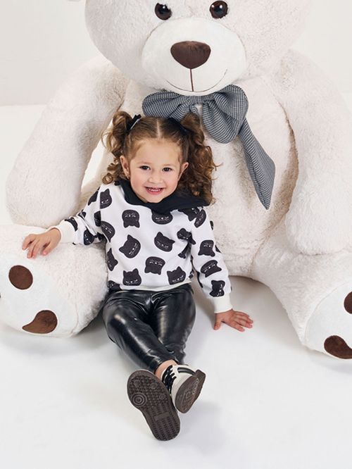 Conjunto em Glitter Felpado Bebê Menina Black Cat Beli.me
