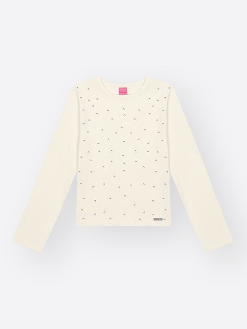 Blusa Canelado Glow Infantil Menina com Strass Beli.me