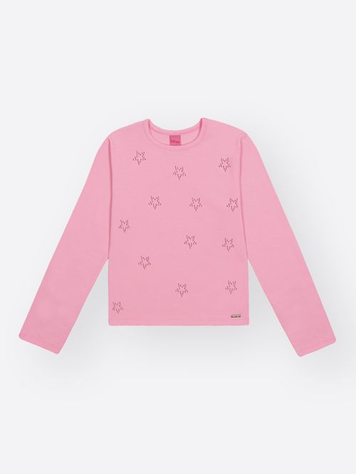 Blusa Cotton Infantil Menina Estrelas Pop Star Beli.me