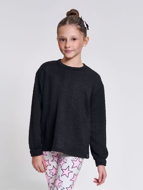 Blusão Boxy em Tricot Infantil Menina Beli.me