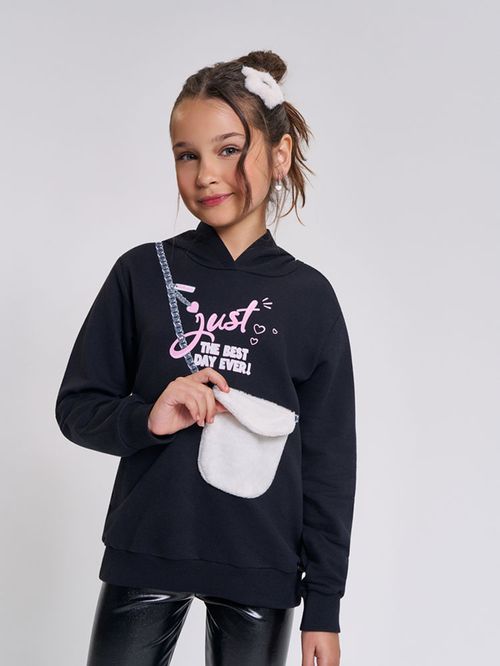 Blusão Infantil Menina Aplique Bolsinha Just Beli.me