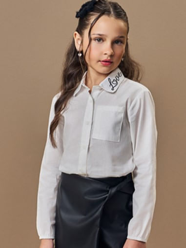 Camisa Infantil Menina Love Bordado Beli.me