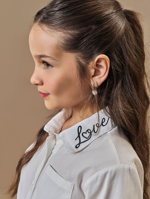 Camisa Infantil Menina Love Bordado Beli.me