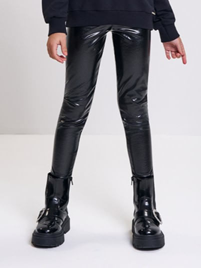 Calça Legging Infantil Menina em Glitter Felpado Beli.me