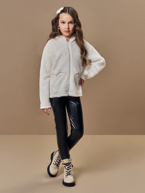 Calça Legging Infantil Menina Petit em P.U Felpado Beli.me