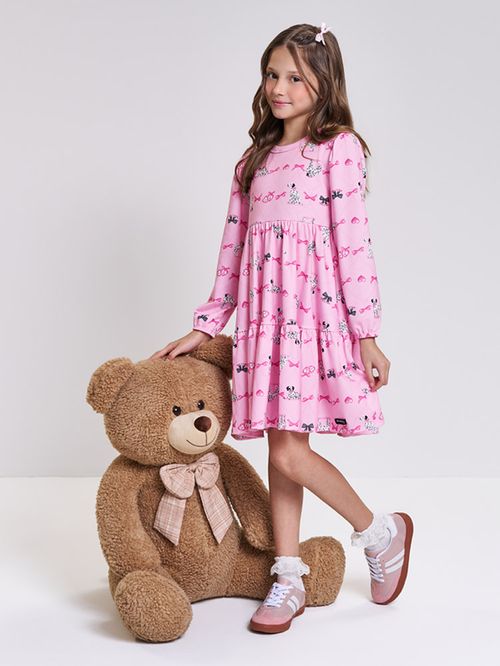 Vestido Infantil Menina Print Dalmatas Beli.me