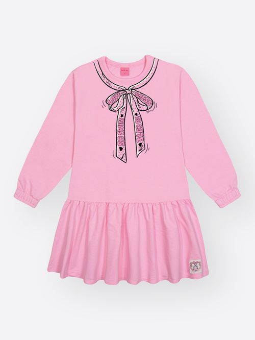 Vestido Moletom Infantil Menina Gola Boneca com Laço Beli.me