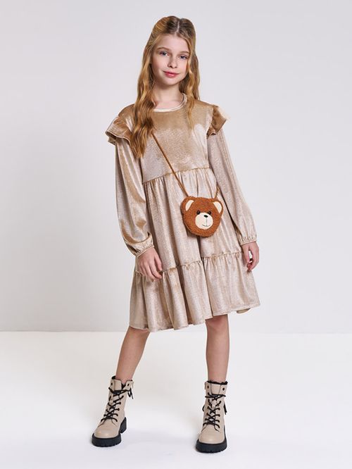 Vestido Infantil Menina em Veludo Glow Beli.me