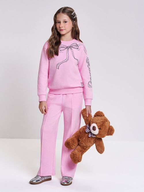 Conjunto Peluciado Infantil Menina Laço Beauty Beli.me