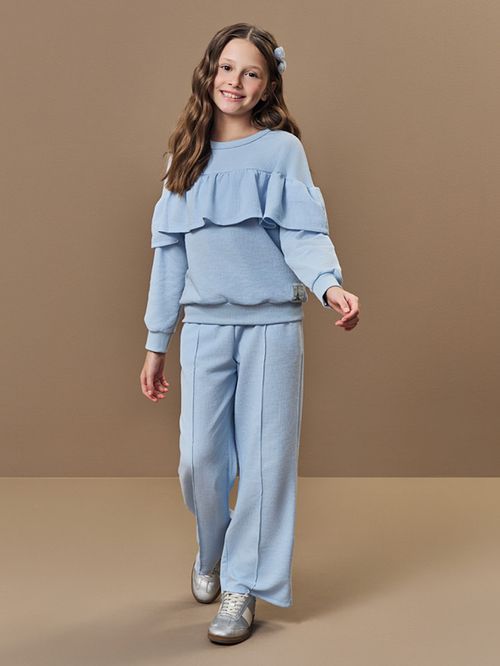 Conjunto Infantil Menina em Moletinho Cloud Chic Beli.me