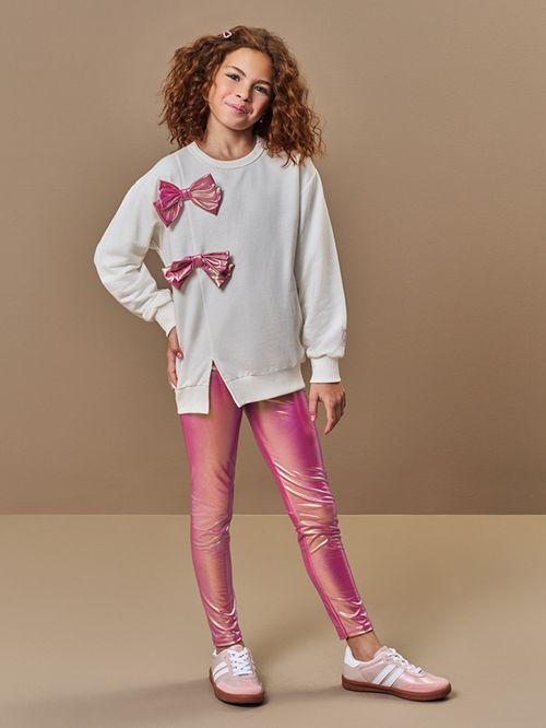 Conjunto Infantil Menina em Malha Brilho Laços Beli.me