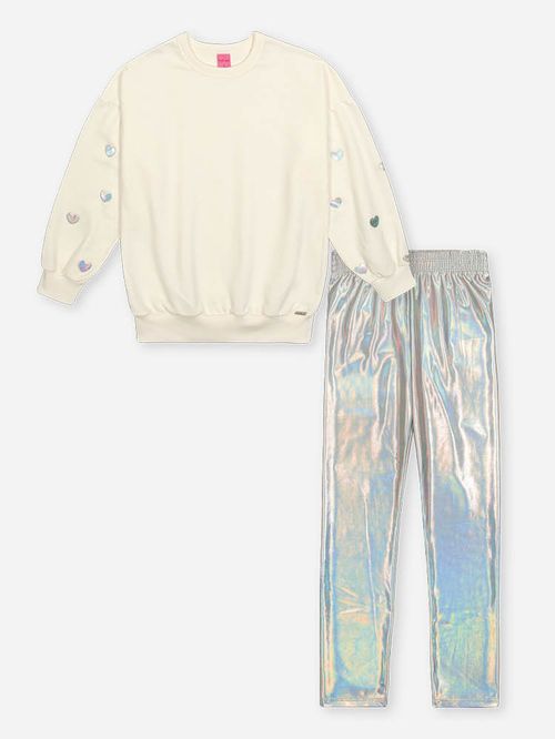 Conjunto em Malha Foil Infantil Menina Petit Beli.me