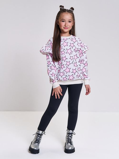 Conjunto Felpado Infantil Menina Star Print Beli.me