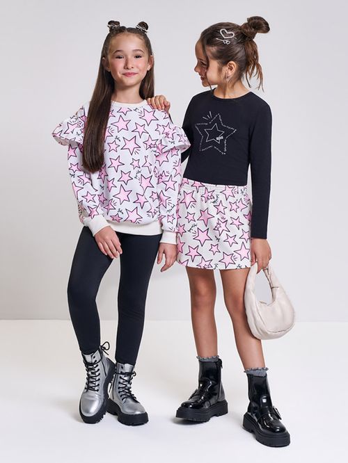 Conjunto Felpado Infantil Menina Star Print Beli.me