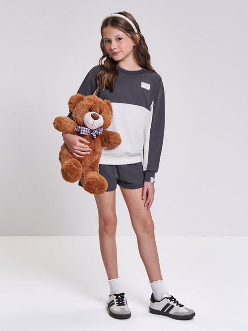 Conjunto Infantil Menina em Moletom Daily Chic Beli.me