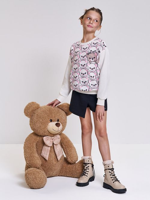 Conjunto Infantil Menina em Moletom Little Bear Beli.me
