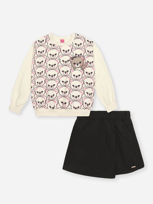 Conjunto Infantil Menina em Moletom Little Bear Beli.me