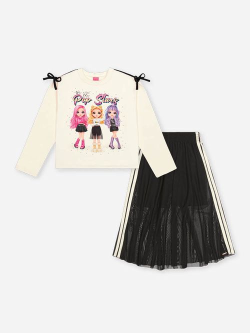 Conjunto Infantil Menina Trio Pop Star com Tule Beli.me
